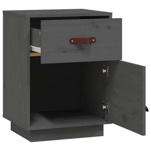 Noćni ormarići 2 kom sivi 40 x 34 x 55 cm od masivne borovine - Siva 2 Cijena