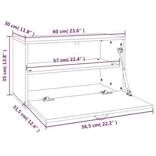 Zidni ormarić sivi 60 x 30 x 35 cm od masivne borovine - Siva 1 Cijena