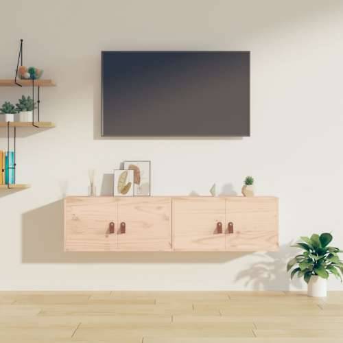 Zidni ormarići 2 kom 60 x 30 x 30 cm od masivne borovine - Prirodna 2 1 Cijena