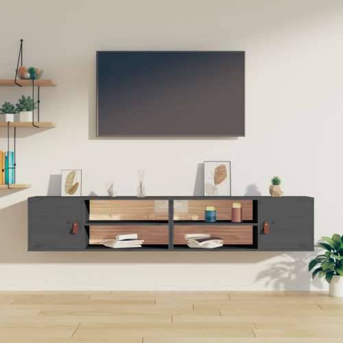 Zidni ormarići 2 kom sivi 80 x 30 x 30 cm od masivne borovine Cijena