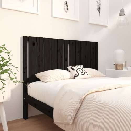 Uzglavlje za krevet crni 125,5 x 4 x 100 cm od masivne borovine