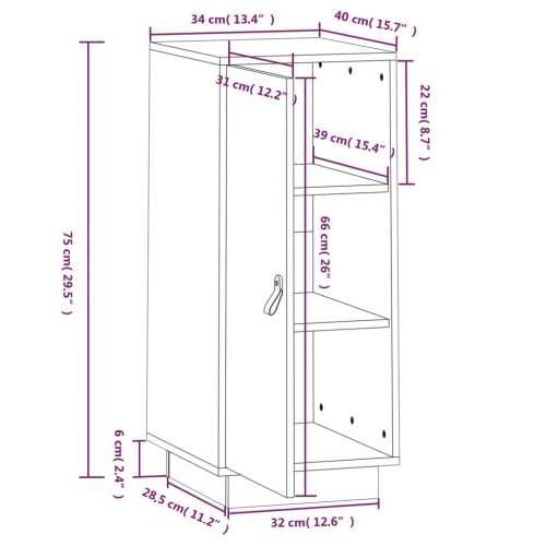 Komoda siva 34 x 40 x 75 cm od masivne borovine - Siva 1 Cijena