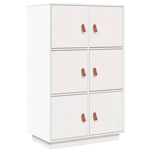 Visoka komoda bijela 67 x 40 x 108,5 cm od masivne borovine - Bijela 1 Cijena