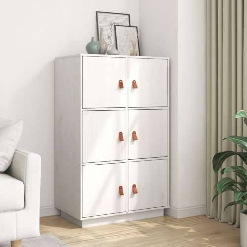 Visoka komoda bijela 67 x 40 x 108,5 cm od masivne borovine - Bijela 1 Cijena