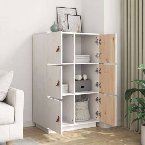 Visoka komoda bijela 67 x 40 x 108,5 cm od masivne borovine - Bijela 1 Cijena