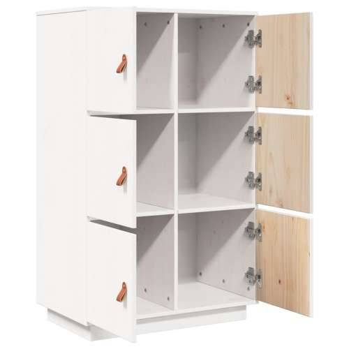 Visoka komoda bijela 67 x 40 x 108,5 cm od masivne borovine - Bijela 1 Cijena