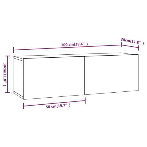 Zidni TV ormarići 2 kom boja sivog hrasta 100x30x30 cm drveni - Sivi hrast sonoma 2 Cijena