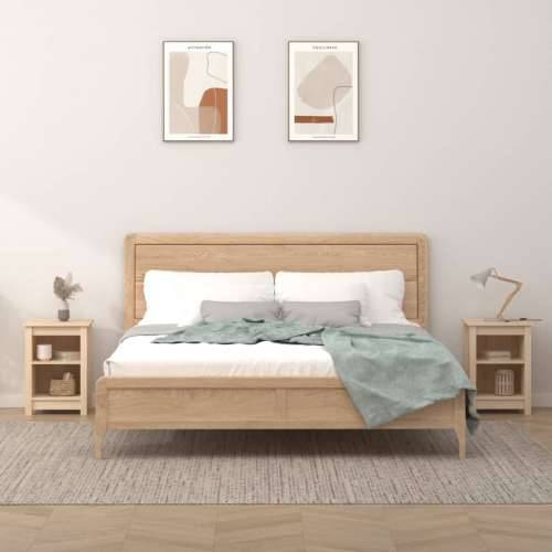 Noćni ormarići 2 kom 40 x 35 x 55 cm od masivne borovine - Prirodna 2 Cijena