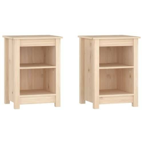 Noćni ormarići 2 kom 40 x 35 x 55 cm od masivne borovine - Prirodna 2 Cijena