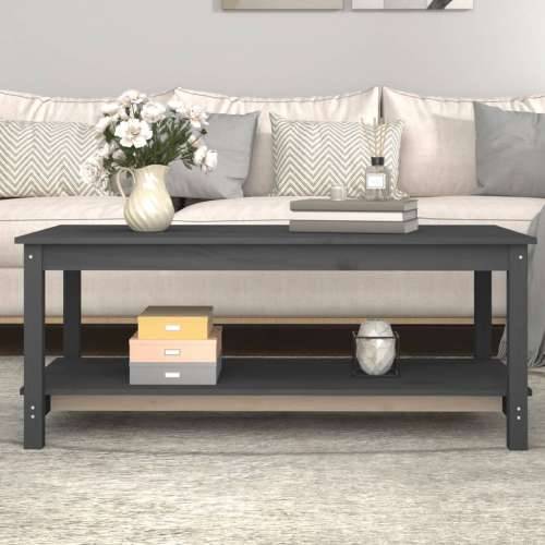 Stolić za kavu sivi 110 x 55 x 45 cm od masivne borovine - Siva 110 x 55 x 45 cm 1 Cijena
