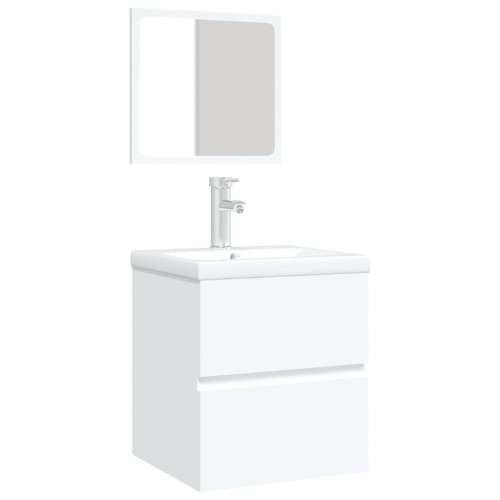 Kupaonski ormarić s Lavabo - Umivaonikom i ogledalom bijeli - Bijela 41 x 38.5 x 45 cm 1 Cijena