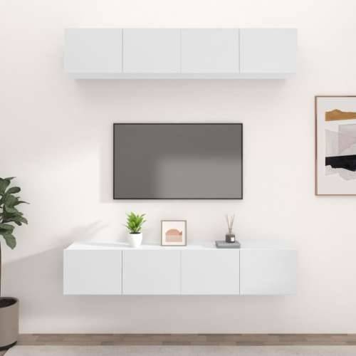 TV ormarići 4 kom bijeli 80 x 30 x 30 cm od konstruiranog drva - Bijela 4 80 cm Cijena