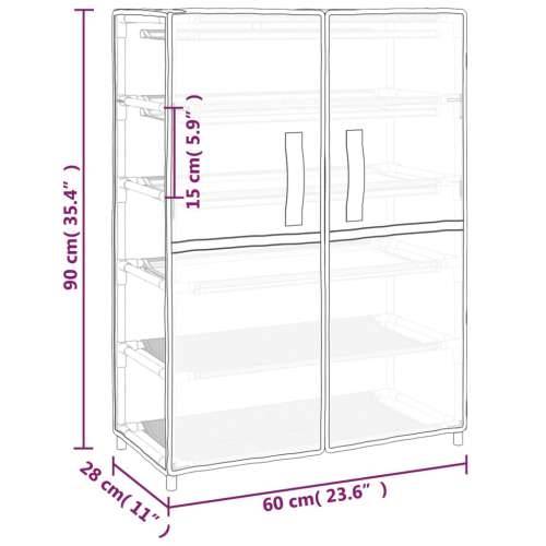 Ormarić za cipele sivi 60 x 28 x 90 cm od tkanine - Siva 1 90 cm 28 cm Cijena