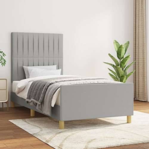 Okvir za krevet bez madraca svjetlosivi 90x190 cm od tkanine - Svjetlosiva 90 x 190 cm Okomite pruge Cijena