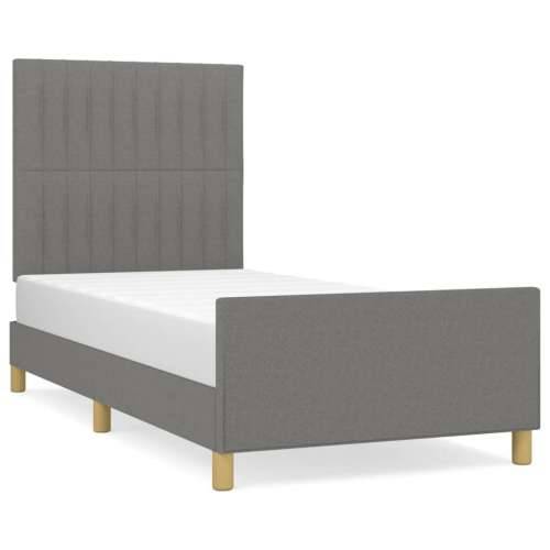 Okvir za krevet bez madraca tamnosivi 90x190 cm od tkanine - Tamno siva 90 x 190 cm Okomite pruge Cijena