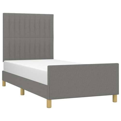 Okvir za krevet bez madraca tamnosivi 90x190 cm od tkanine - Tamno siva 90 x 190 cm Okomite pruge Cijena