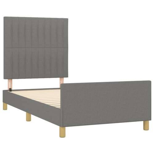 Okvir za krevet bez madraca tamnosivi 90x190 cm od tkanine - Tamno siva 90 x 190 cm Okomite pruge Cijena