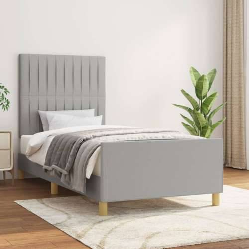 Okvir kreveta bez madraca svjetlosivi 90x200 cm od tkanine - Svjetlosiva 90 x 200 cm Okomite pruge Cijena