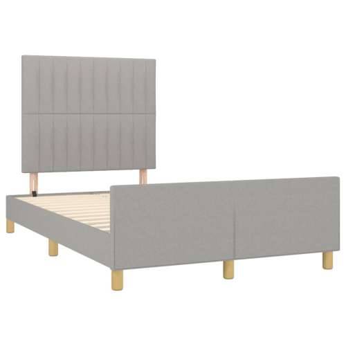 Okvir kreveta bez madraca svjetlosivi 120 x 200 cm od tkanine - Svjetlosiva 120 x 200 cm Okomite pruge Cijena