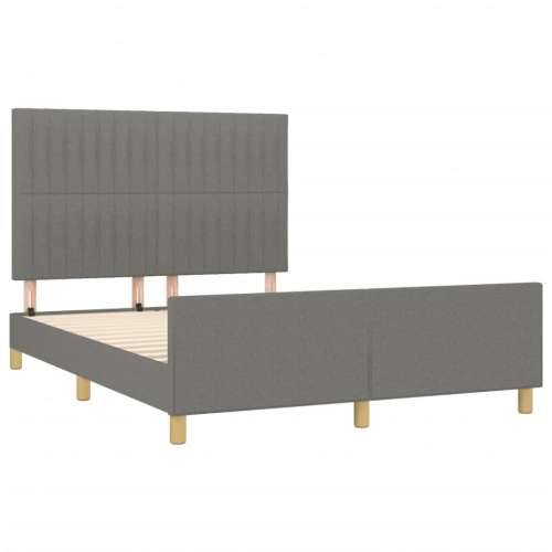 Okvir za krevet bez madraca tamnosivi 140 x 190 cm od tkanine - Tamno siva 140 x 190 cm Okomite pruge Cijena