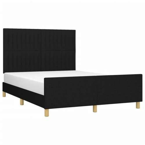 Okvir za krevet bez madraca crni 140 x 190 cm od tkanine - Crna 140 x 190 cm Okomite pruge Cijena