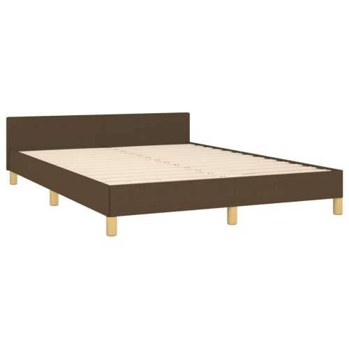Okvir za krevet bez madraca tamnosmeđi 140 x 190 cm od tkanine - Tamno smeđa 140 x 190 cm Okomite pruge Cijena