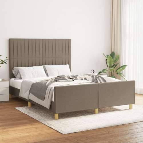 Okvir za krevet bez madraca smeđesivi 140 x 190 cm od tkanine - Sivo-smeđa 140 x 190 cm Okomite pruge Cijena
