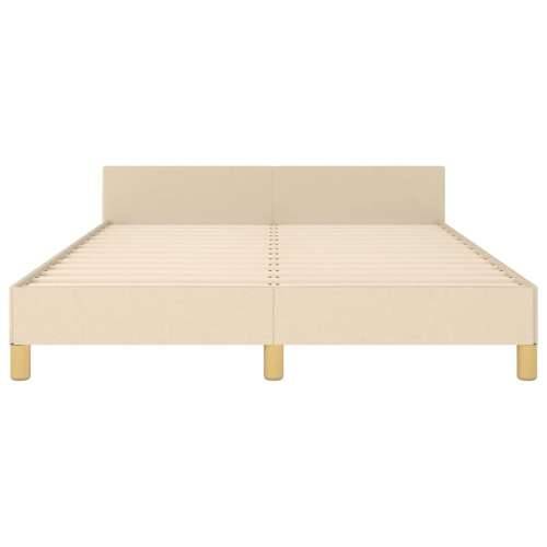 Okvir za krevet bez madraca krem 140 x 190 cm od tkanine - Krema 140 x 190 cm Okomite pruge Cijena