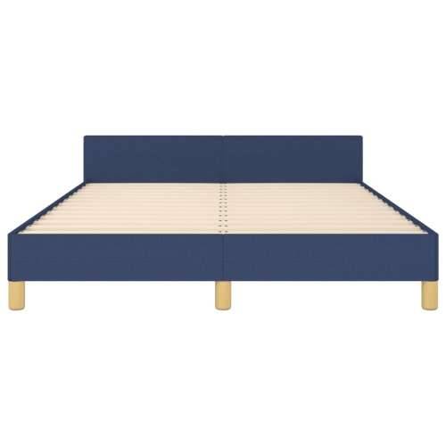 Okvir za krevet bez madraca plavi 140 x 190 cm od tkanine - Plava 140 x 190 cm Okomite pruge Cijena