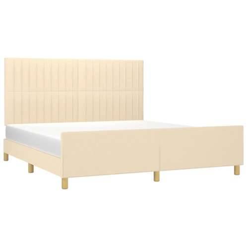 Okvir za krevet bez madraca krem 180 x 200 cm od tkanine - Krema 180 x 200 cm Okomite pruge Cijena