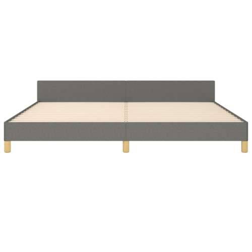 Okvir za krevet bez madraca tamnosivi 200x200 cm od tkanine - Tamno siva 200 x 200 cm Okomite pruge Cijena