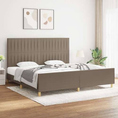 Okvir za krevet bez madraca smeđesivi 200x200 cm od tkanine - Sivo-smeđa 200 x 200 cm Okomite pruge Cijena