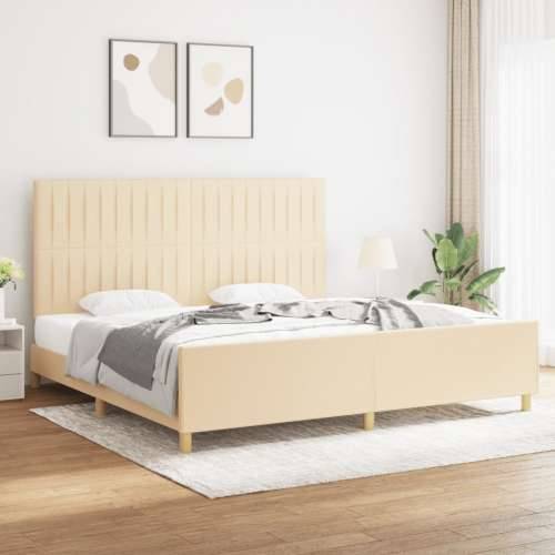 Okvir za krevet bez madraca krem 200x200 cm od tkanine - Krema 200 x 200 cm Okomite pruge Cijena