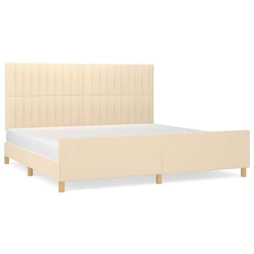 Okvir za krevet bez madraca krem 200x200 cm od tkanine - Krema 200 x 200 cm Okomite pruge Cijena