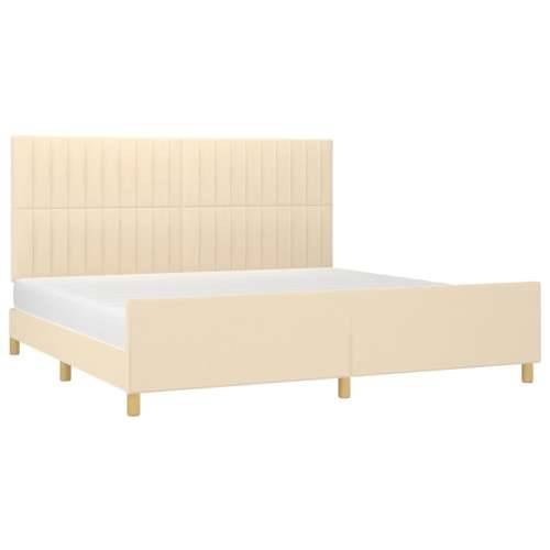 Okvir za krevet bez madraca krem 200x200 cm od tkanine - Krema 200 x 200 cm Okomite pruge Cijena