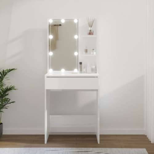 Toaletni stolić s LED svjetlima sjajni bijeli 60 x 40 x 140 cm Cijena