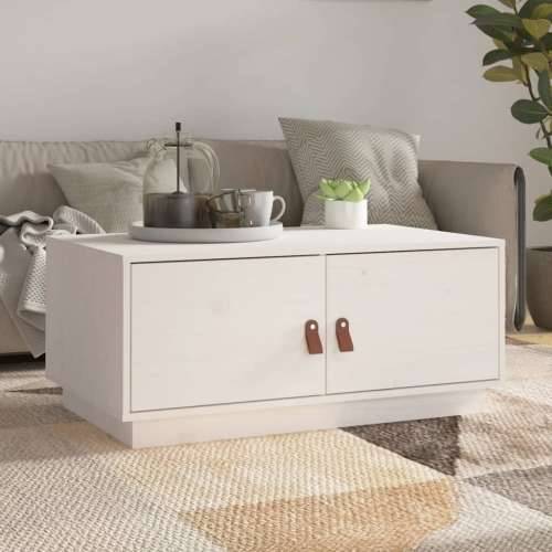 Stolić za kavu bijeli 80 x 50 x 35 cm od masivne borovine - Bijela 1 Cijena