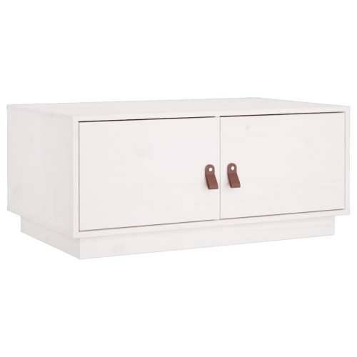 Stolić za kavu bijeli 80 x 50 x 35 cm od masivne borovine - Bijela 1 Cijena