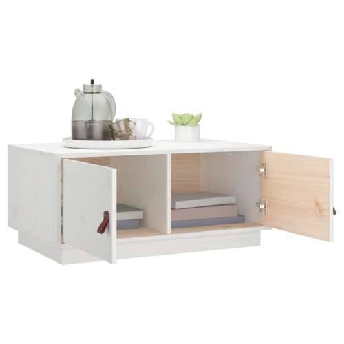 Stolić za kavu bijeli 80 x 50 x 35 cm od masivne borovine - Bijela 1 Cijena