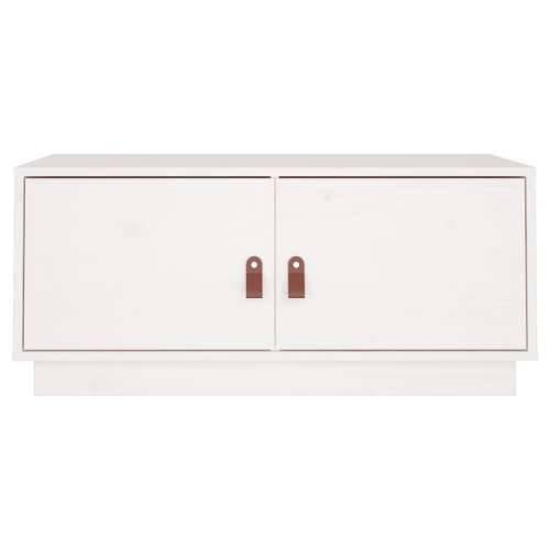 Stolić za kavu bijeli 80 x 50 x 35 cm od masivne borovine - Bijela 1 Cijena