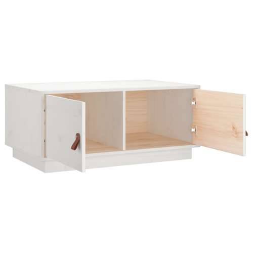 Stolić za kavu bijeli 80 x 50 x 35 cm od masivne borovine - Bijela 1 Cijena