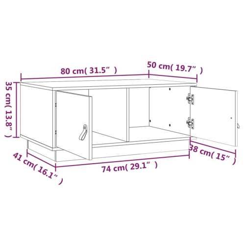 Stolić za kavu bijeli 80 x 50 x 35 cm od masivne borovine - Bijela 1 Cijena
