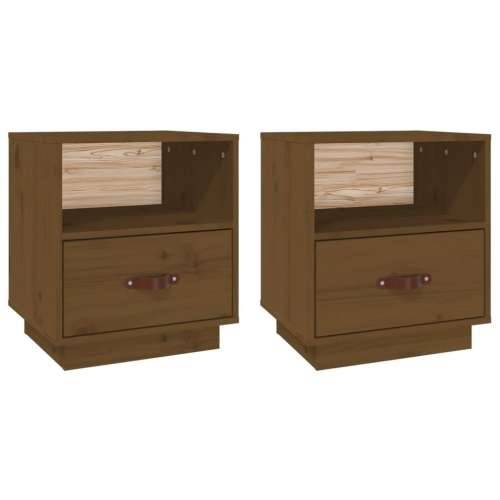 Noćni ormarići 2 kom boja meda 40x34x45 cm od masivne borovine - boja meda 2 Cijena