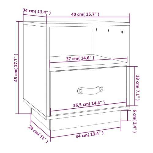 Noćni ormarići 2 kom boja meda 40x34x45 cm od masivne borovine - boja meda 2 Cijena