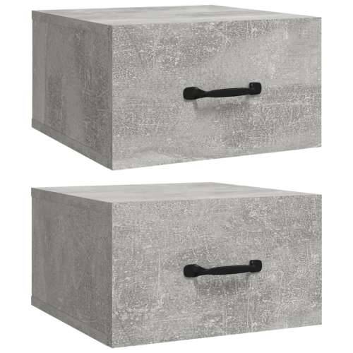 Zidni noćni ormarići 2 kom siva boja betona 35 x 35 x 20 cm  - Beton siva 2 Cijena