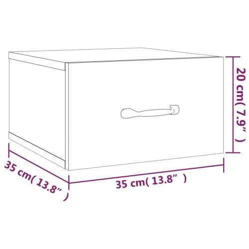 Zidni noćni ormarići 2 kom siva boja betona 35 x 35 x 20 cm  - Beton siva 2 Cijena