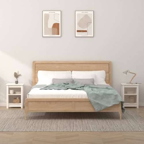 Noćni ormarići 2 kom bijeli 40x35x55 cm od masivne borovine - Bijela 2 Cijena