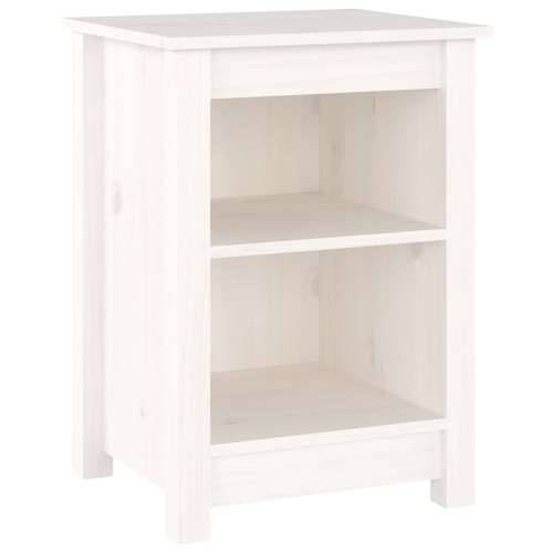 Noćni ormarići 2 kom bijeli 40x35x55 cm od masivne borovine - Bijela 2 Cijena