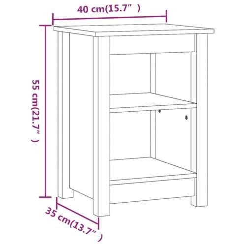 Noćni ormarići 2 kom bijeli 40x35x55 cm od masivne borovine - Bijela 2 Cijena
