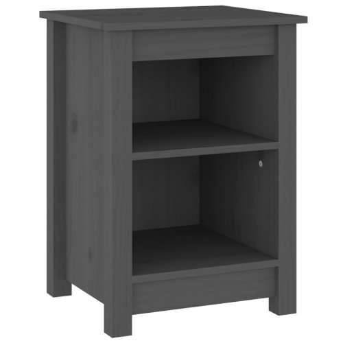 Noćni ormarići 2 kom sivi 40x35x55 cm od masivne borovine - Siva 2 Cijena